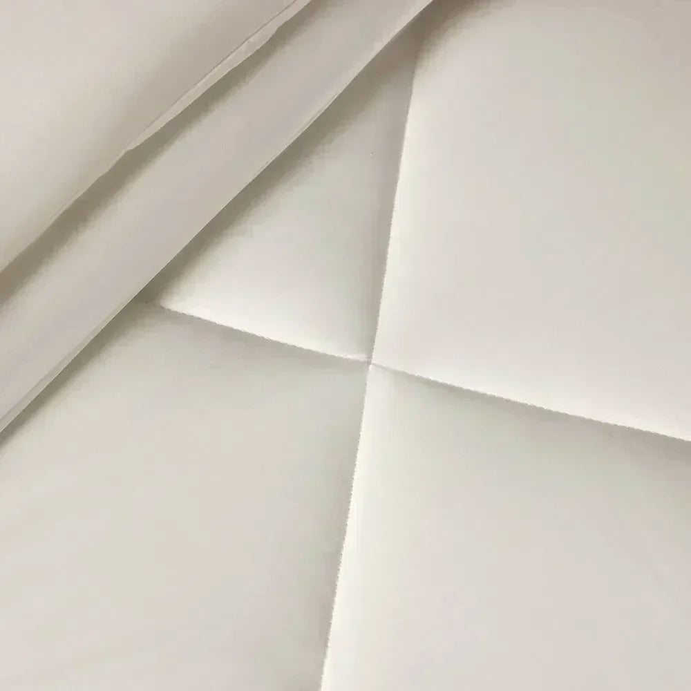 Bedding Kit 1000 Thread Thread Satin 100% Egyptian Cotton Mirtina White/Legno - Sheets + Pillowcases + Duvet