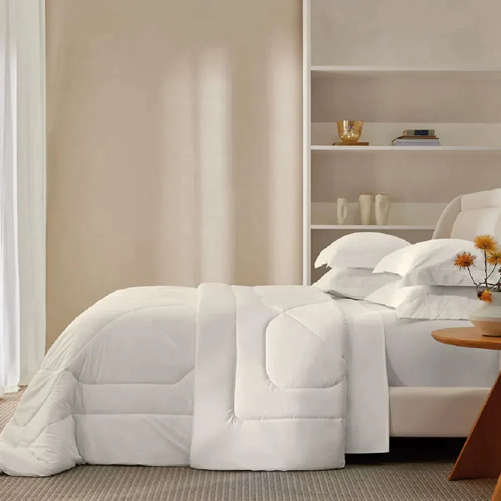 1000 Thread Count Satin Bed Set 100% Egyptian Cotton Mirtina White/Legno - Sheets + Pillowcases + Duvet