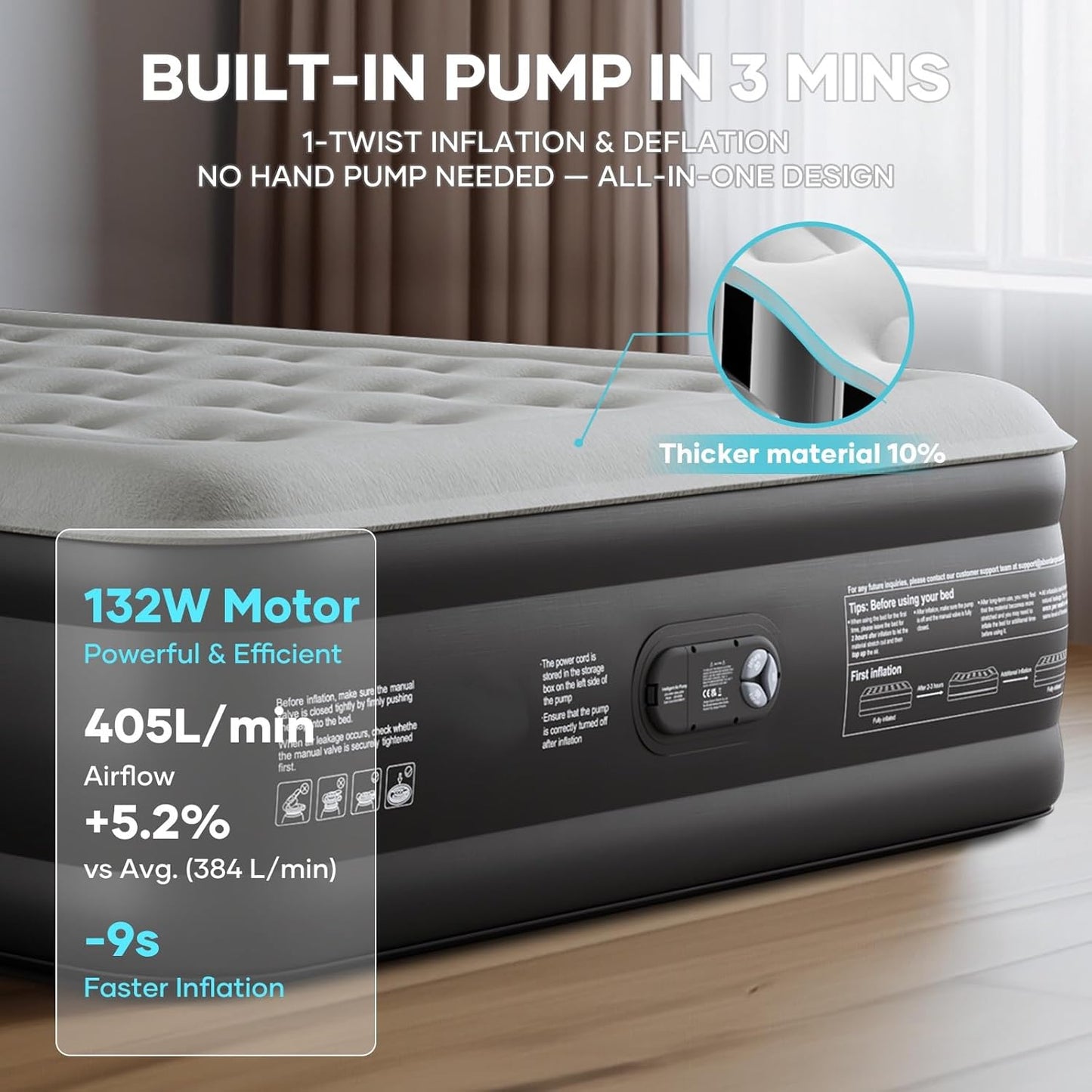 🛏️ Buy 1 Get 1 FREE - OlarHike Double Air Mattress